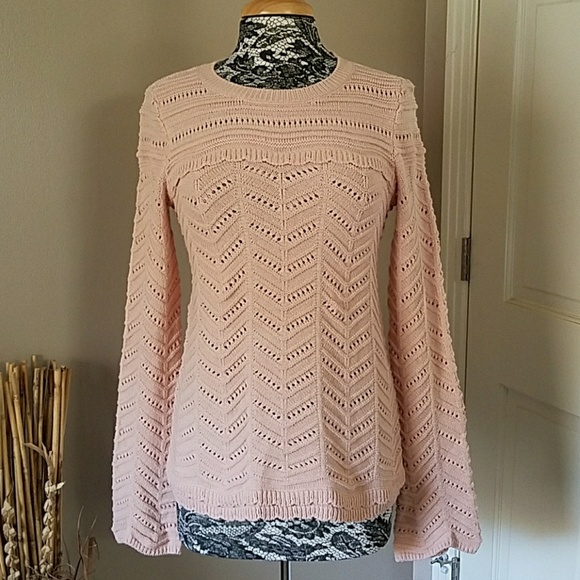 Catherine Malandrino Sweaters - Catherine Malandrino pink eyelet sweater, size S